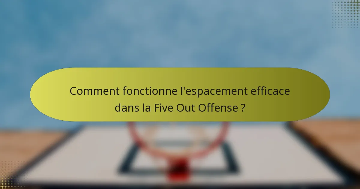 Comment fonctionne l'espacement efficace dans la Five Out Offense ?