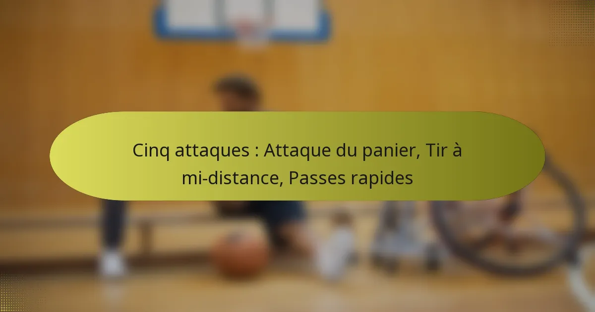 Cinq attaques : Attaque du panier, Tir à mi-distance, Passes rapides