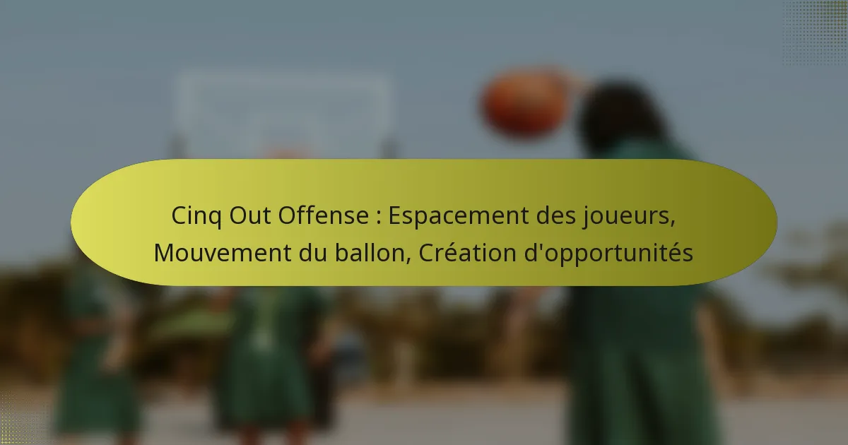 Cinq Out Offense : Espacement des joueurs, Mouvement du ballon, Création d’opportunités