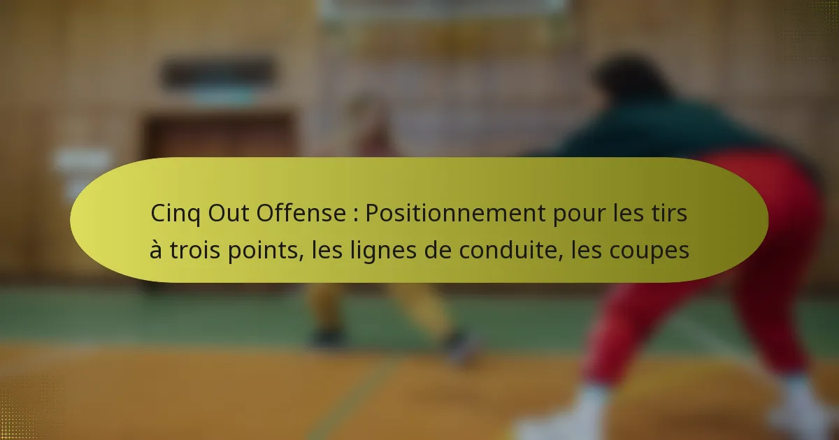 Cinq Out Offense : Positionnement pour les tirs à trois points, les lignes de conduite, les coupes