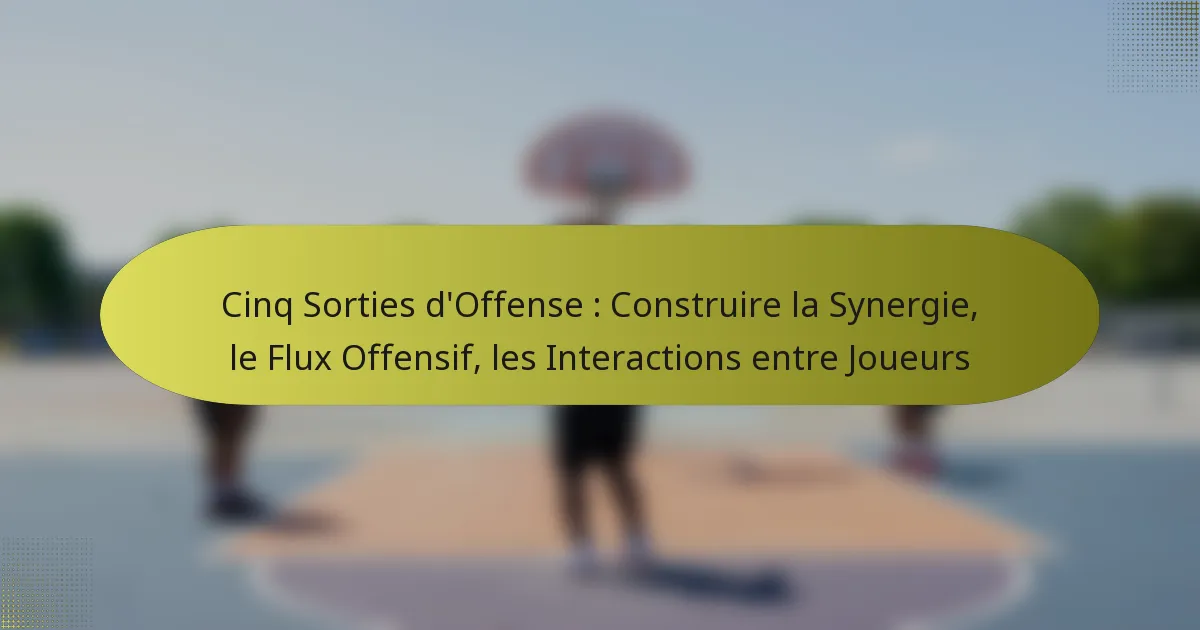 Cinq Sorties d’Offense : Construire la Synergie, le Flux Offensif, les Interactions entre Joueurs
