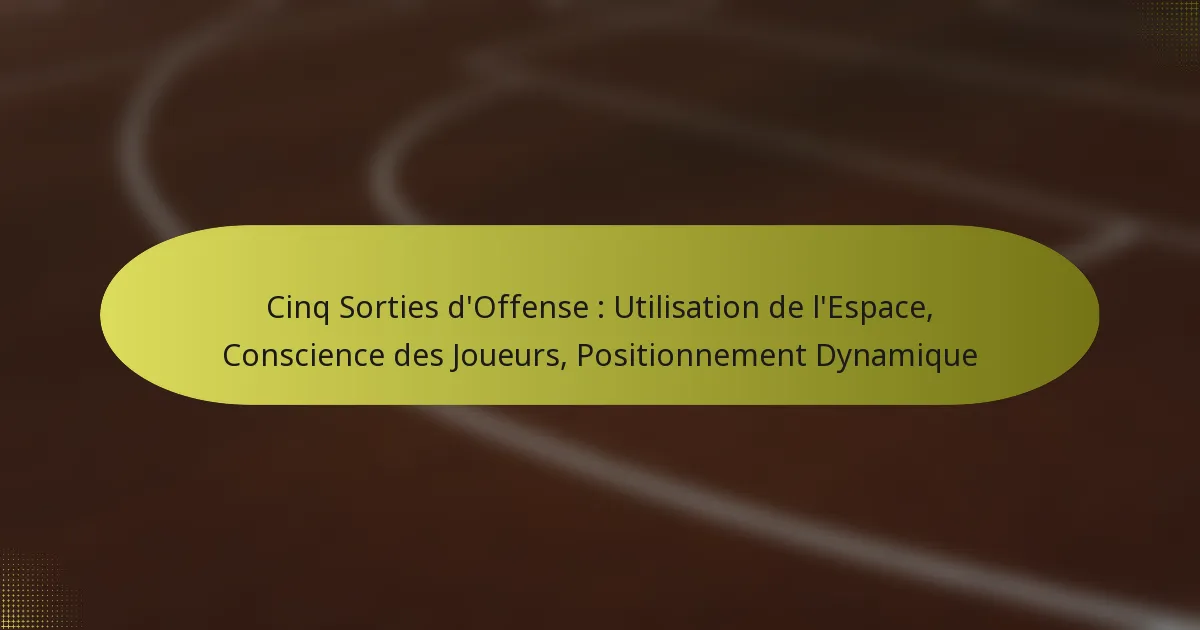 Cinq Sorties d’Offense : Utilisation de l’Espace, Conscience des Joueurs, Positionnement Dynamique