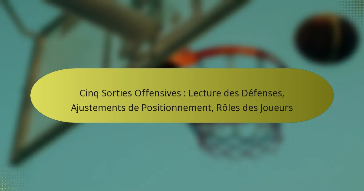 Cinq Sorties Offensives : Lecture des Défenses, Ajustements de Positionnement, Rôles des Joueurs