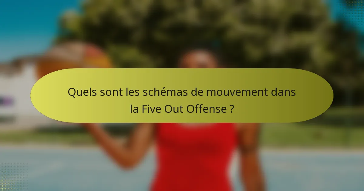 Quels sont les schémas de mouvement dans la Five Out Offense ?